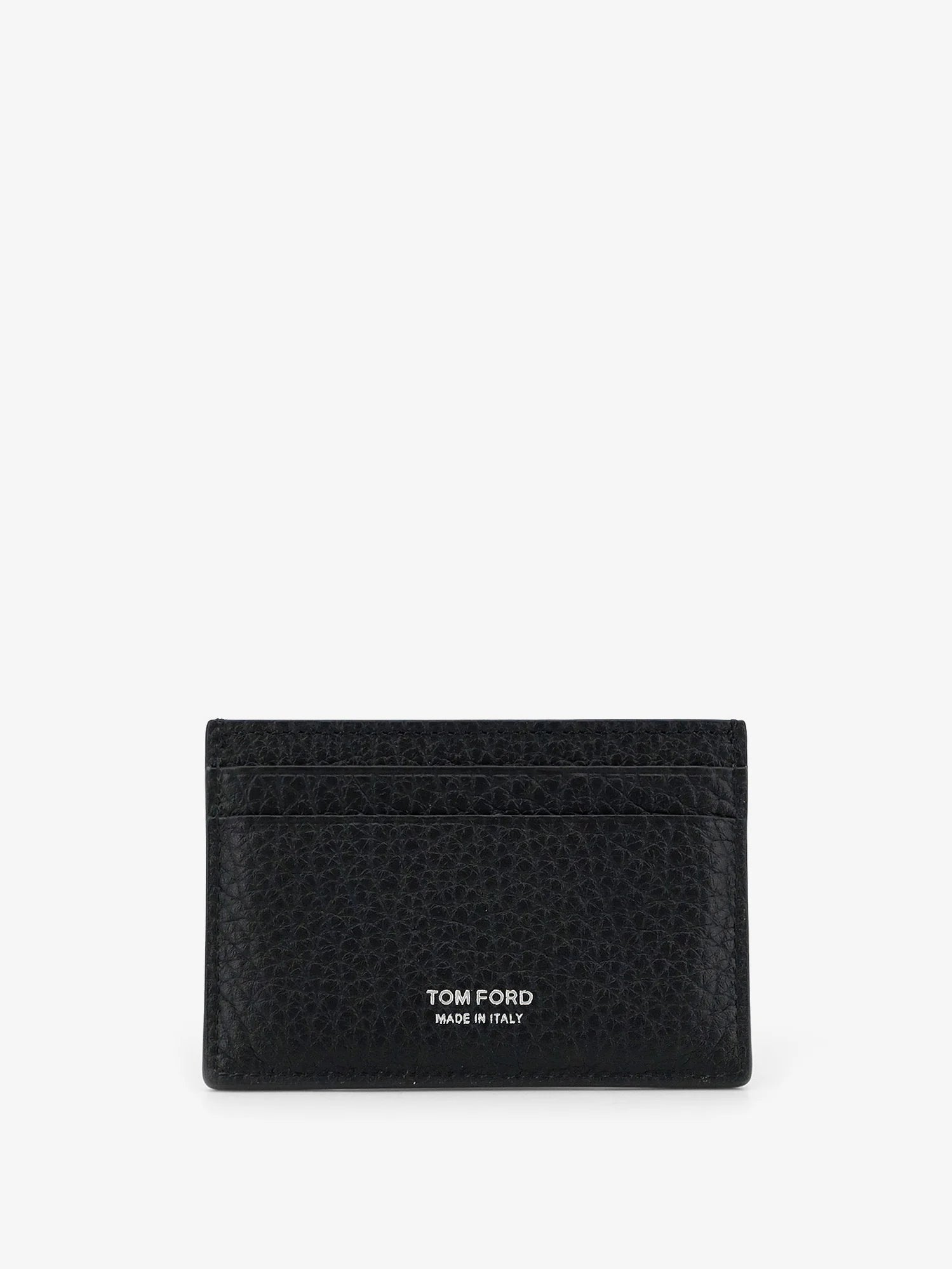 Leather card holder with embossed logo
