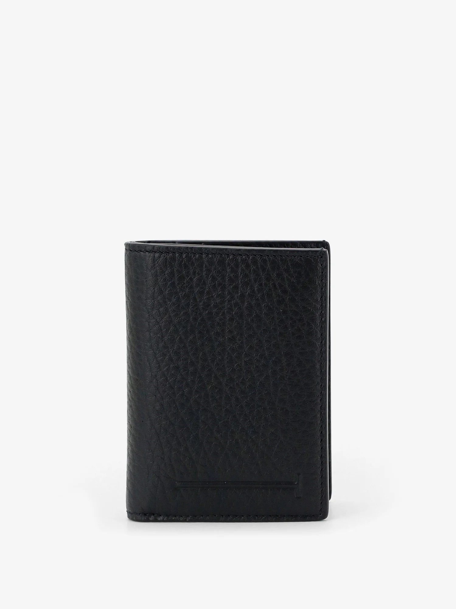 Leather card holder with embossed logo
