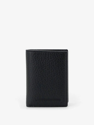 Leather card holder with embossed logo
