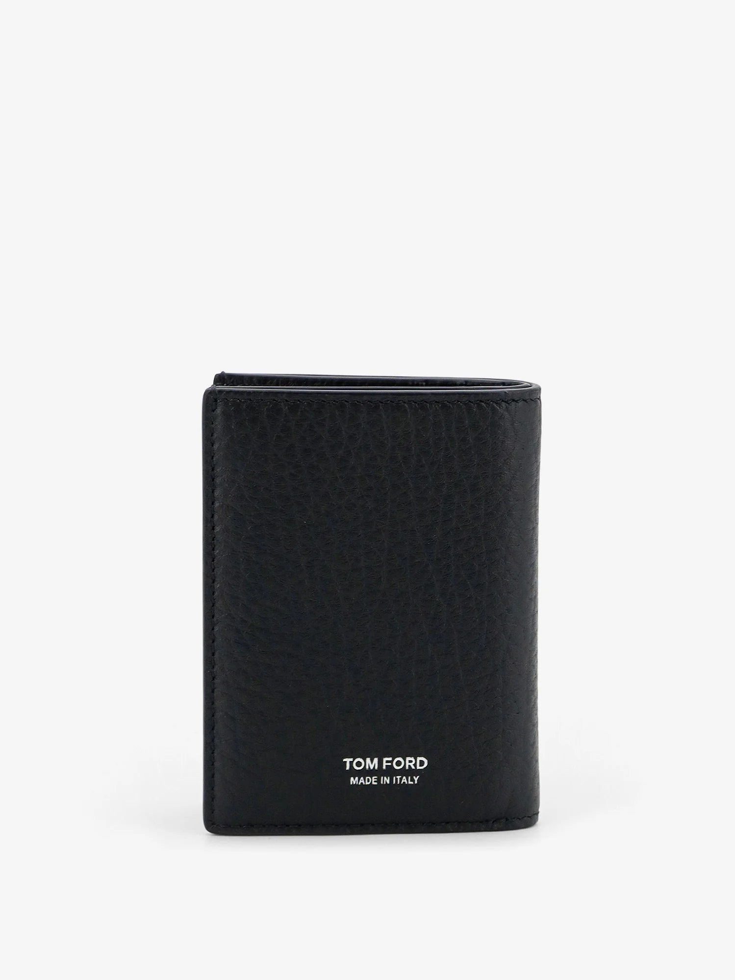 Leather card holder with embossed logo