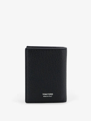 Leather card holder with embossed logo