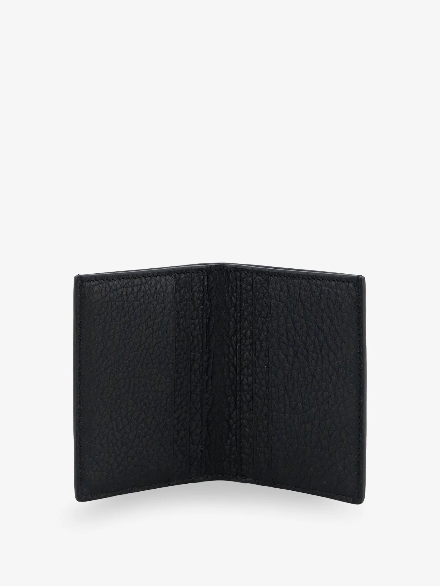 Leather card holder with embossed logo