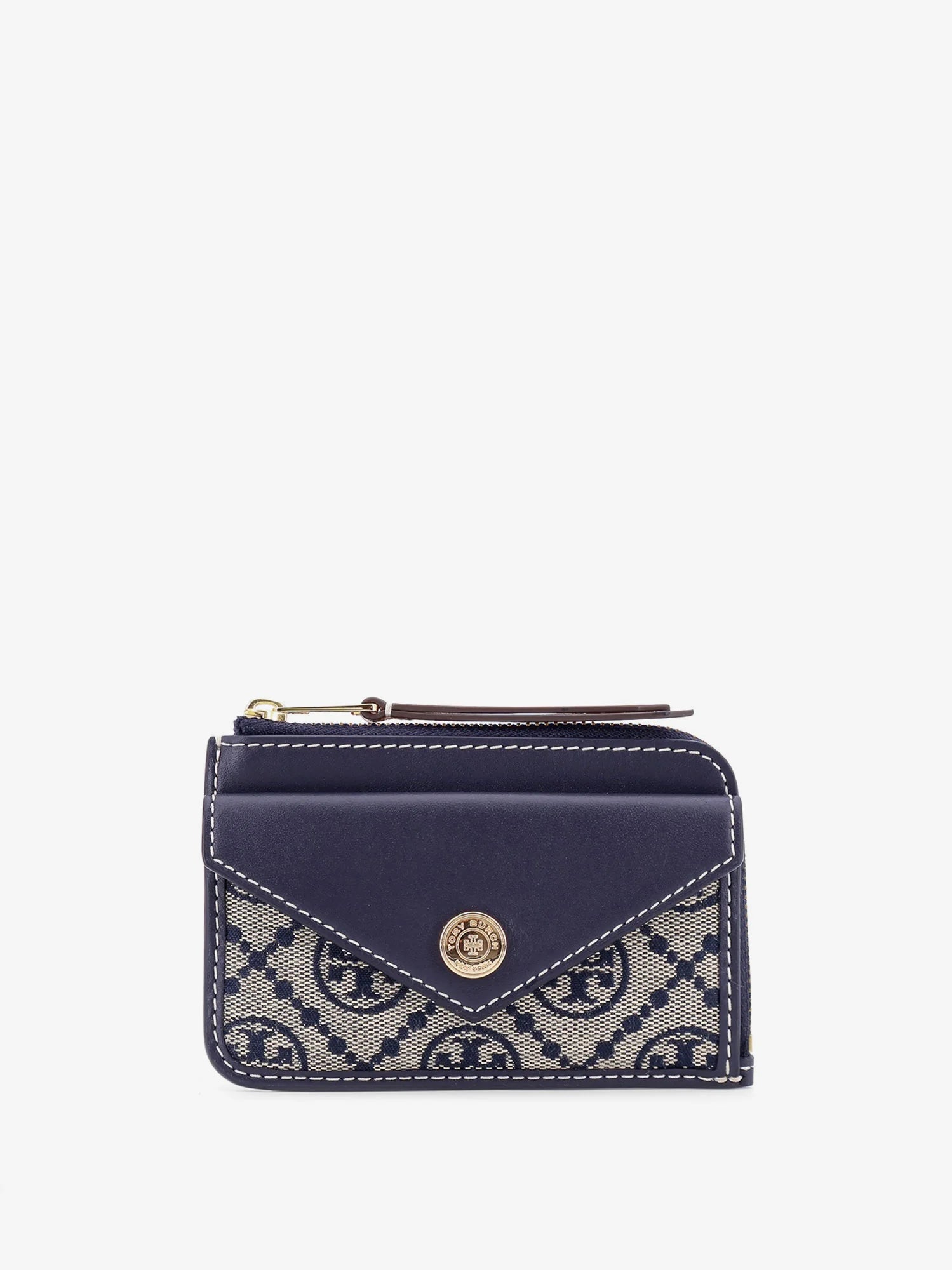 T Monogram Envelope Zip Card Case Wallet