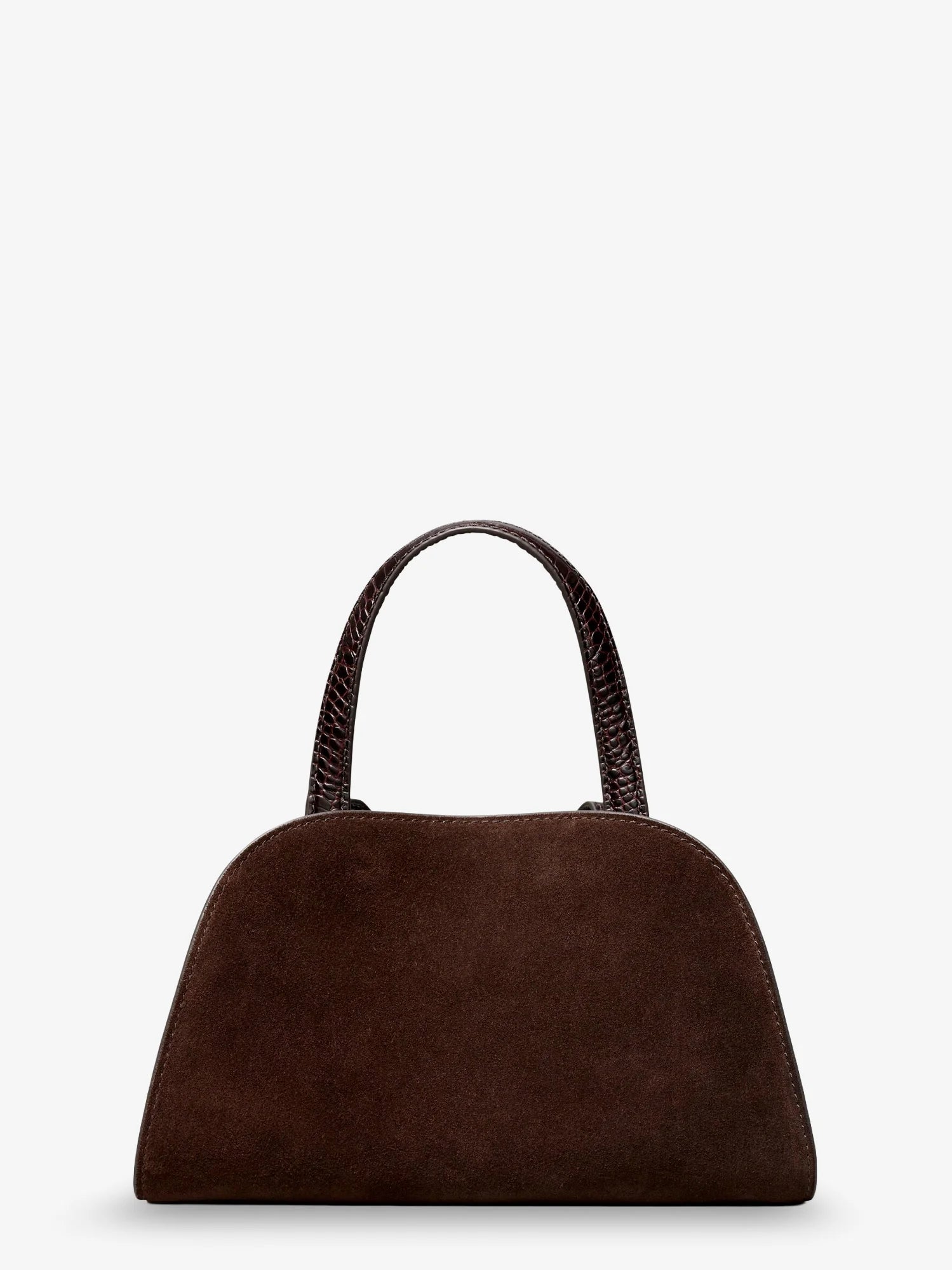 Romy Small suede satchel bag with shoulder strap