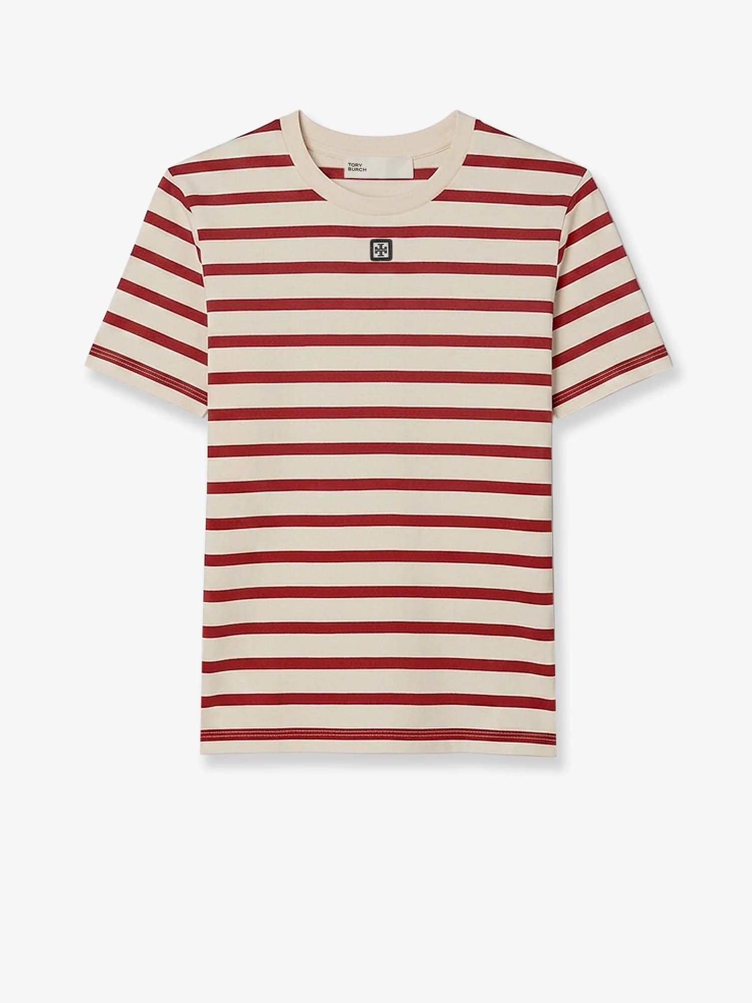 Cotton T-shirt with striped pattern