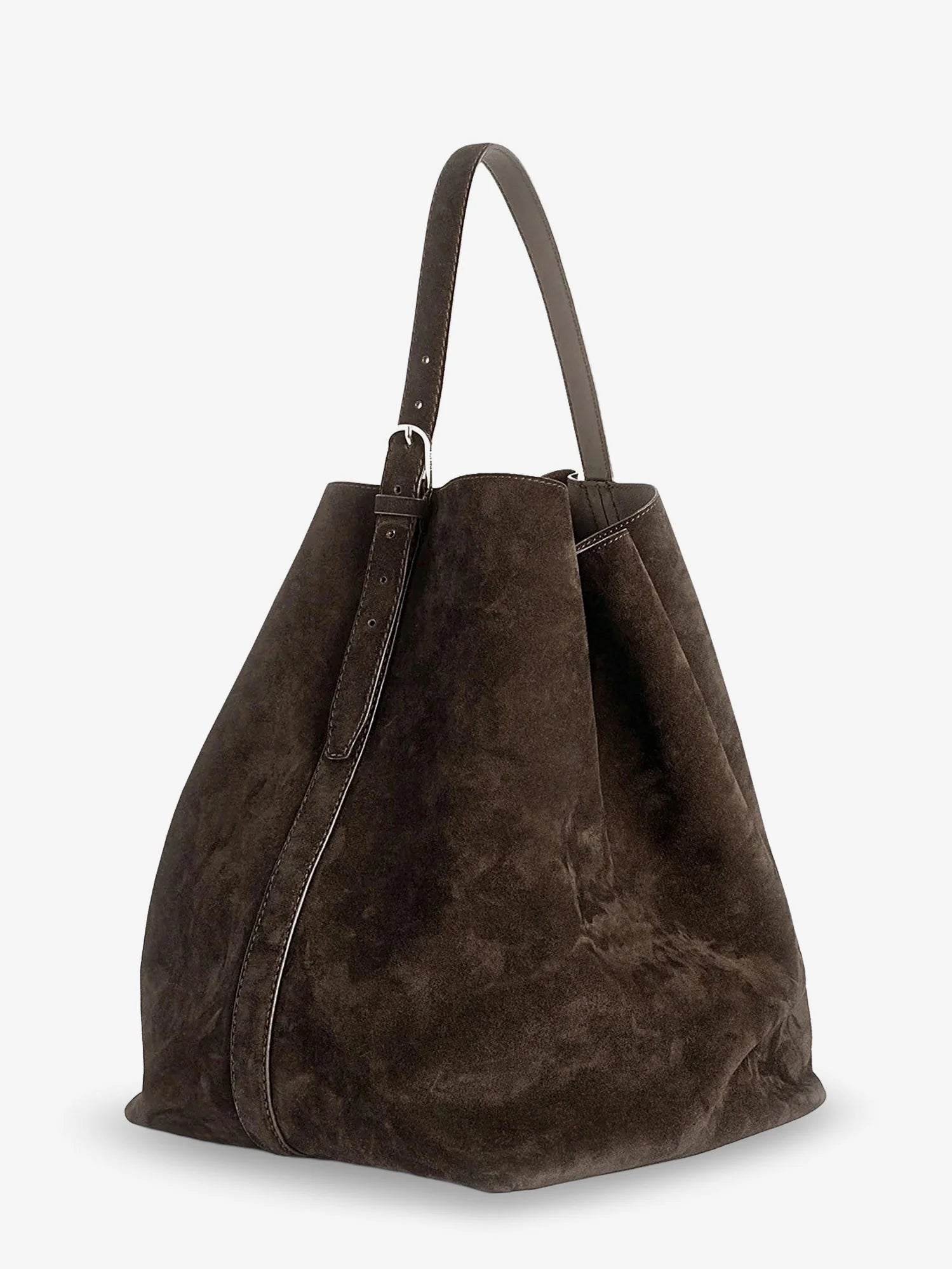 Suede Belted Tote shoulder bag