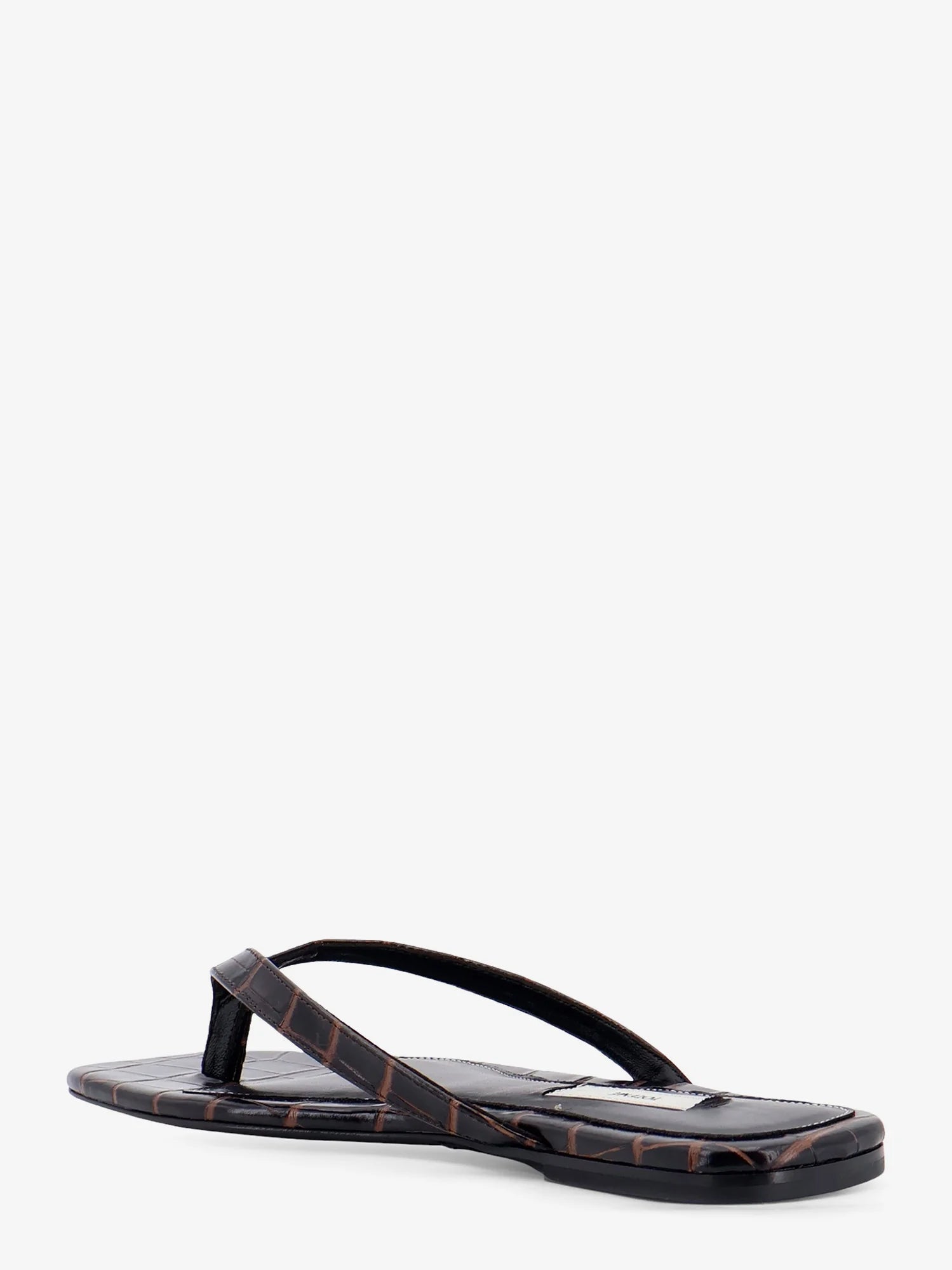 Croco-embossed leather sandals