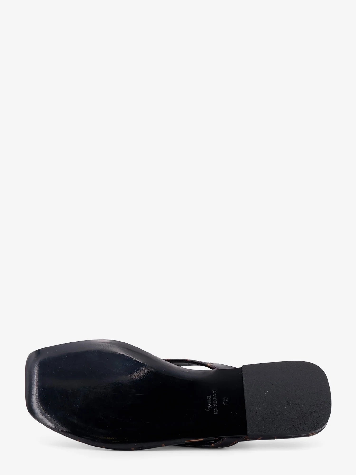 Croco-embossed leather sandals