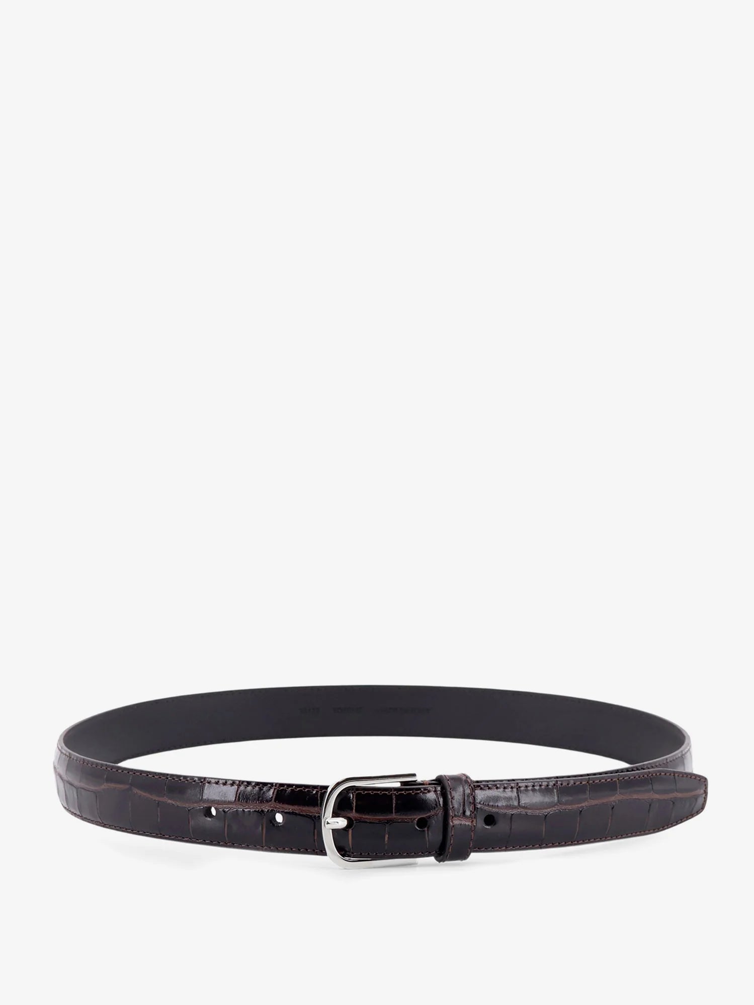 Slim Croco-Embossed leather belt