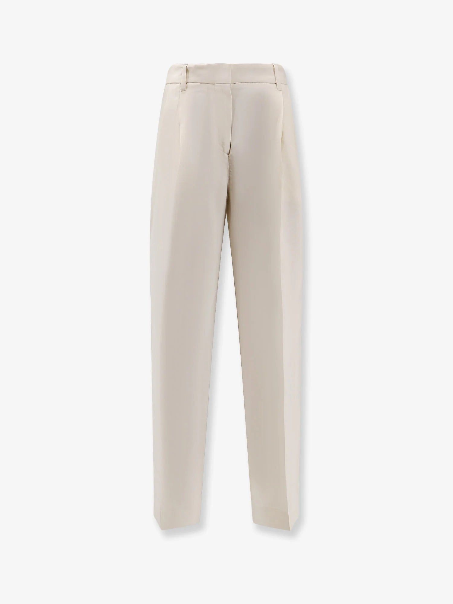 Double-pleat fluid viscose trousers