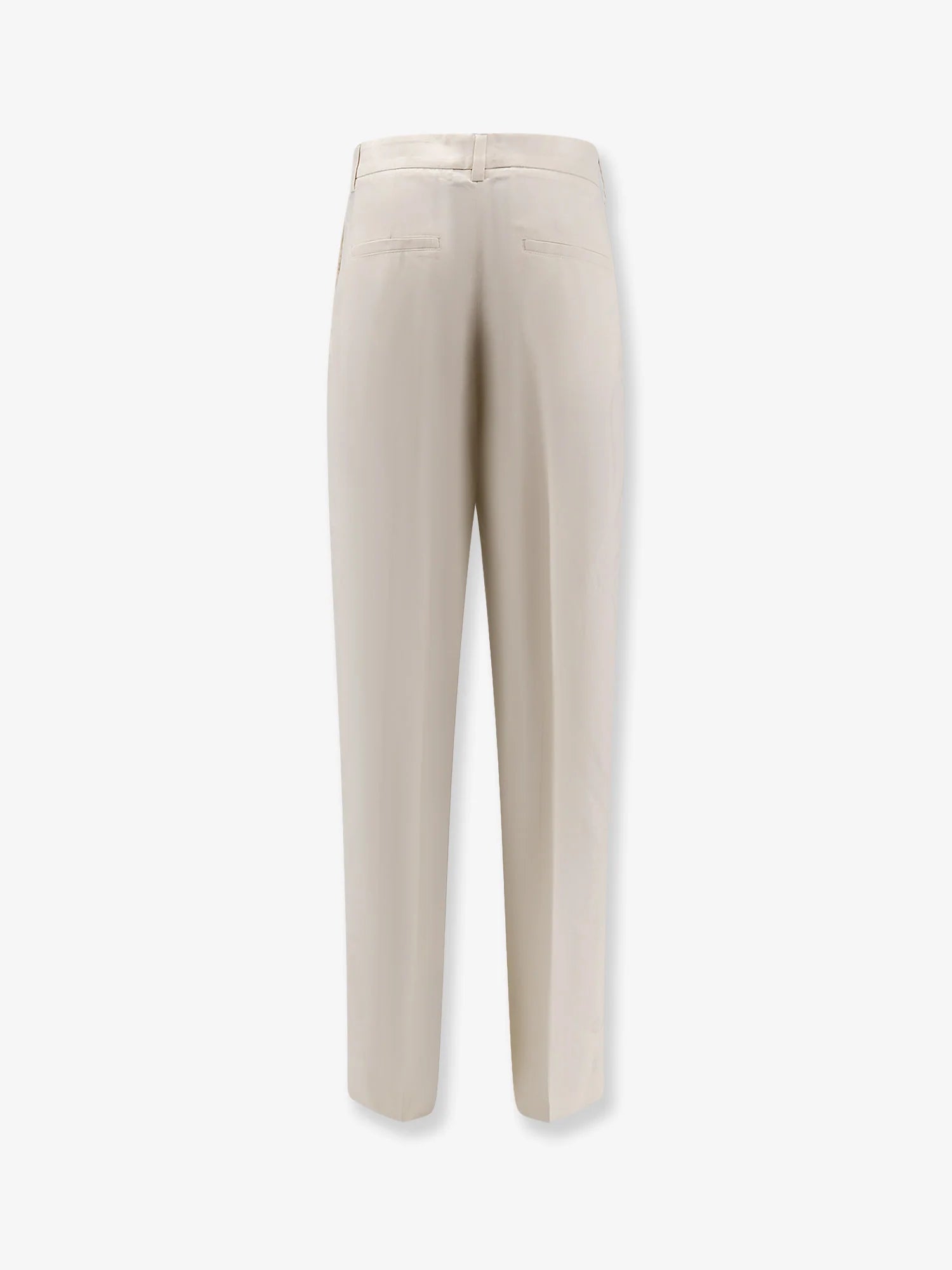 Double-pleat fluid viscose trousers