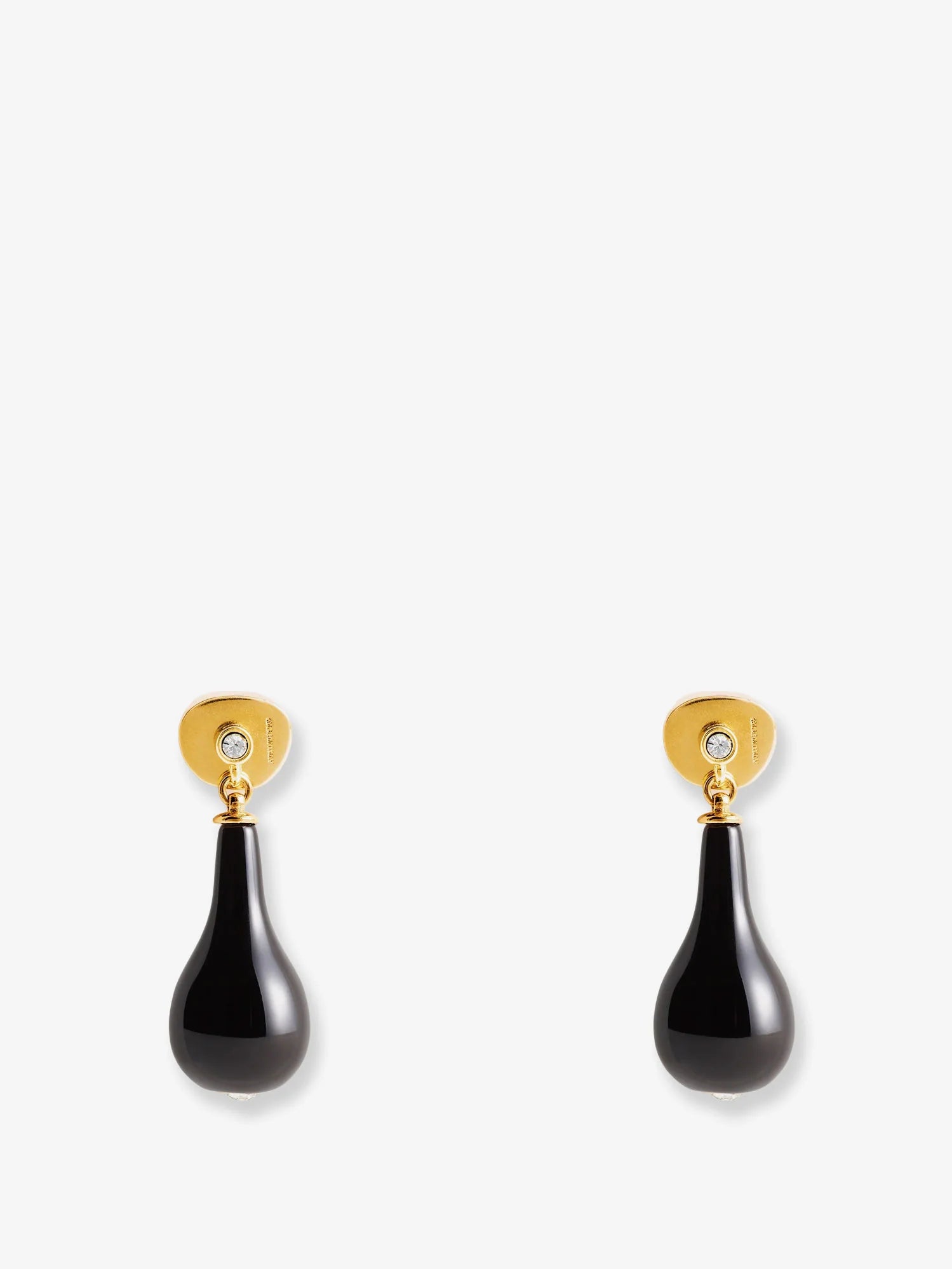 Onyx drops brass earrings