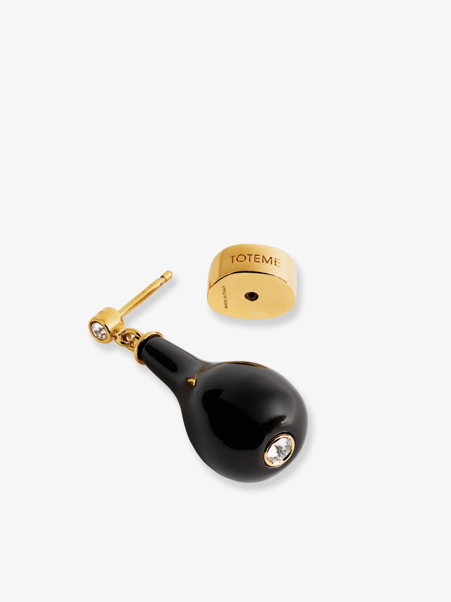 Onyx drops brass earrings