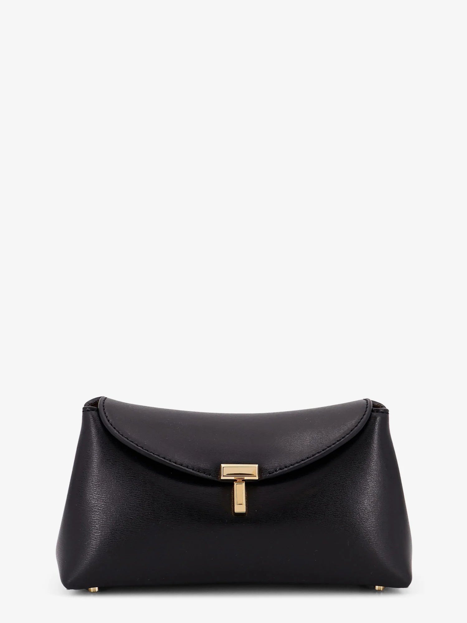 Mini T-Lock leather clutch