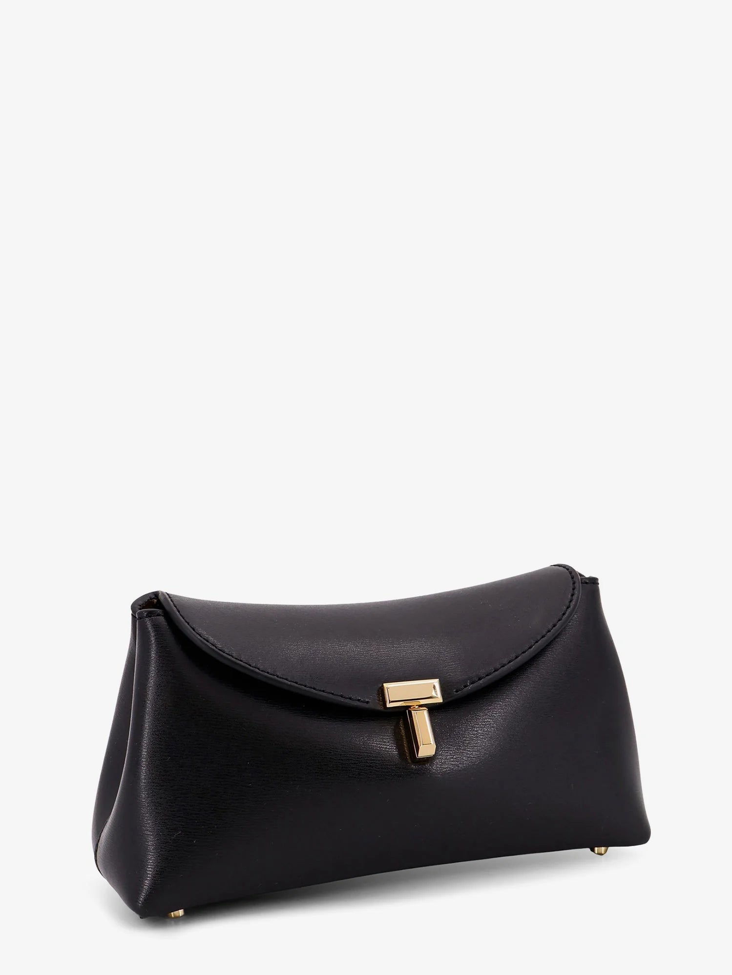 Mini T-Lock leather clutch