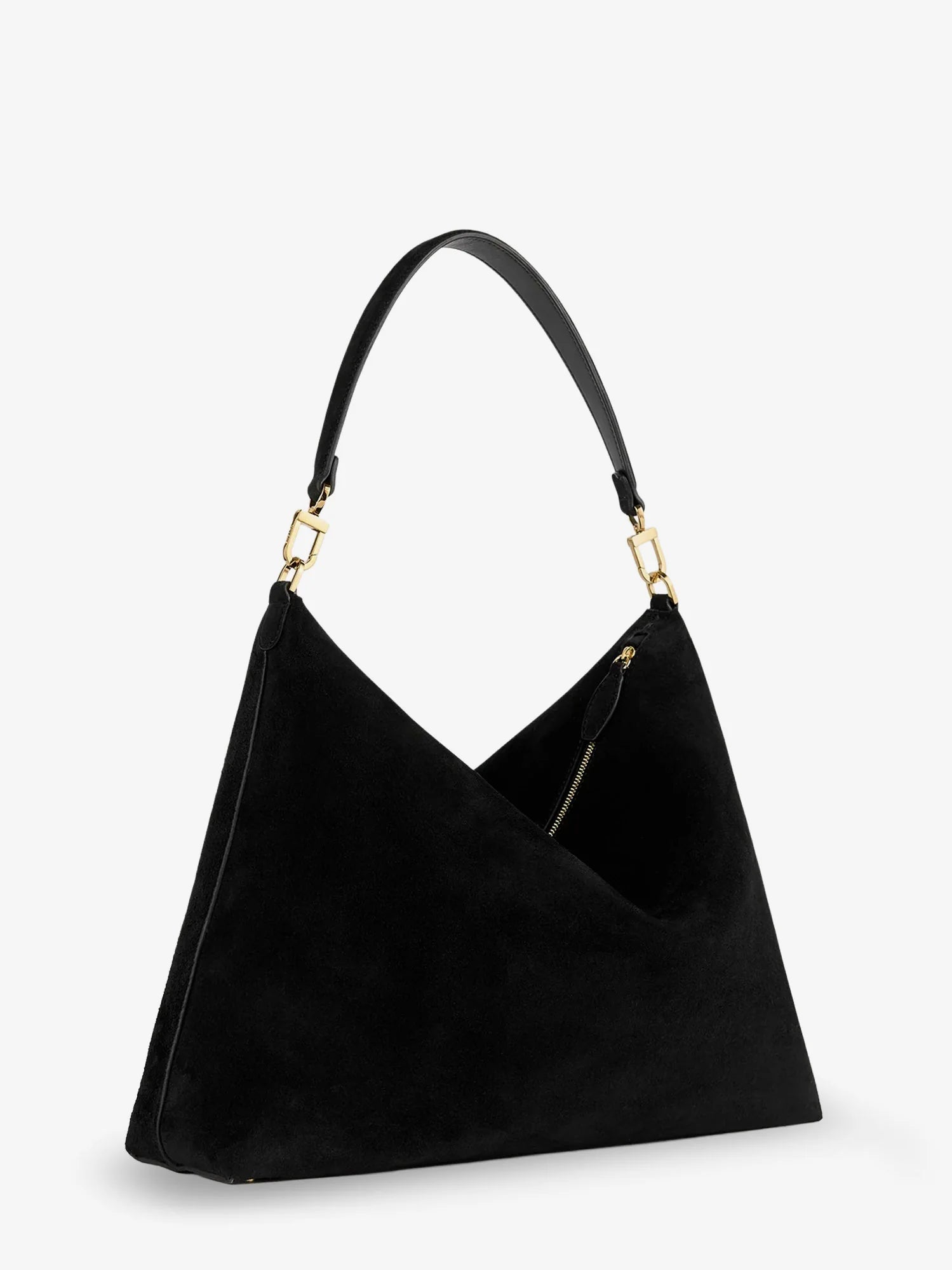 Medium Bevel Suede Shoulder Bag