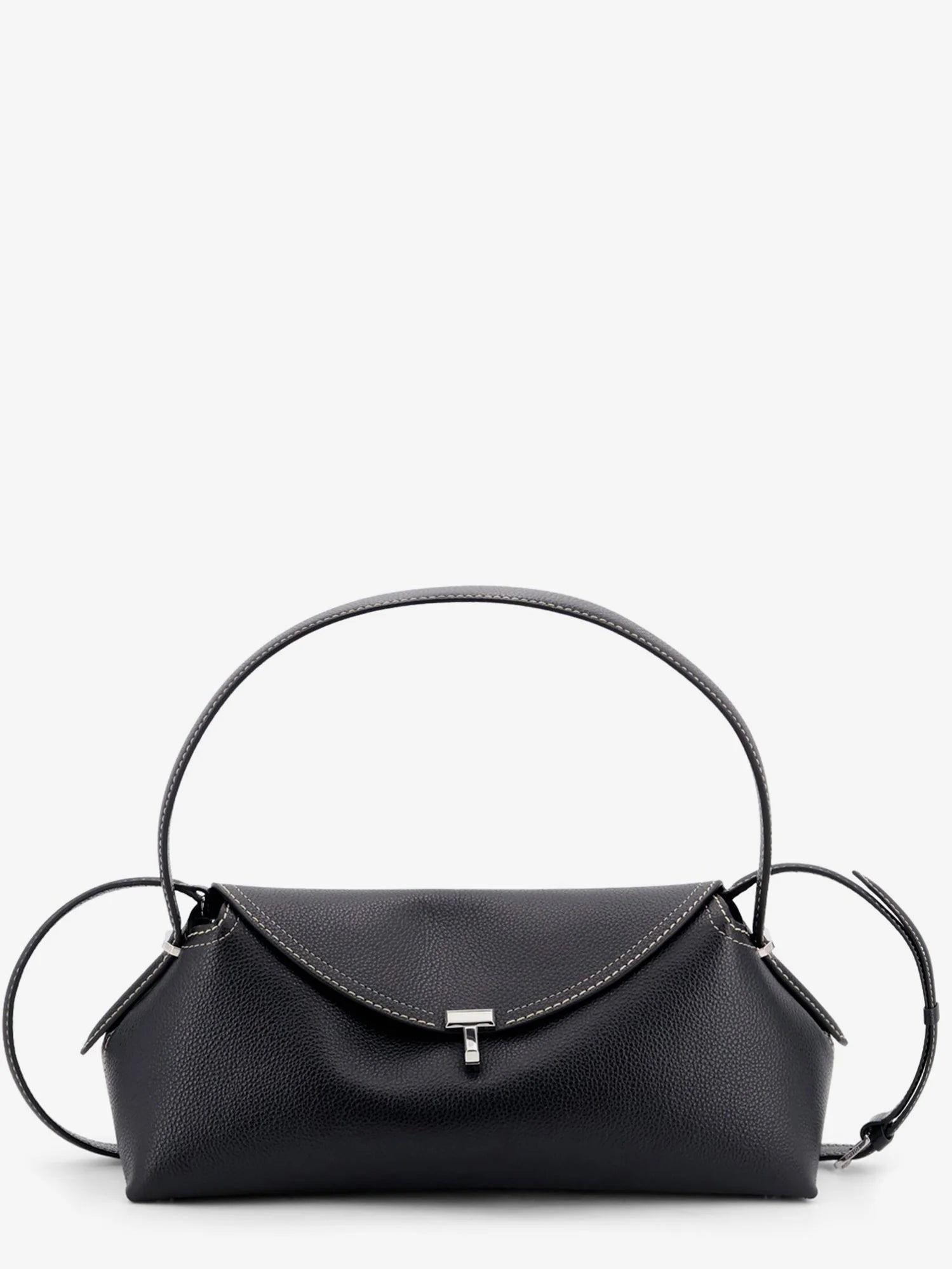 T-Lock Hammered Leather Shoulder Bag