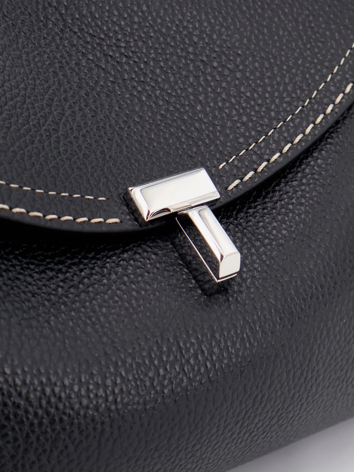 T-Lock Hammered Leather Shoulder Bag