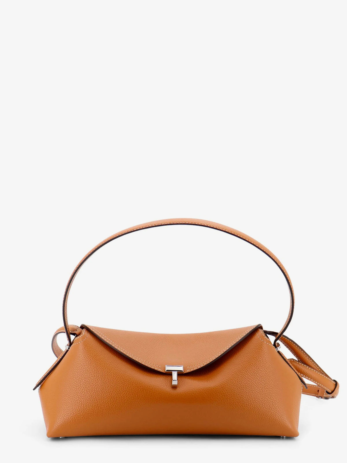 T-Lock Hammered Leather Shoulder Bag