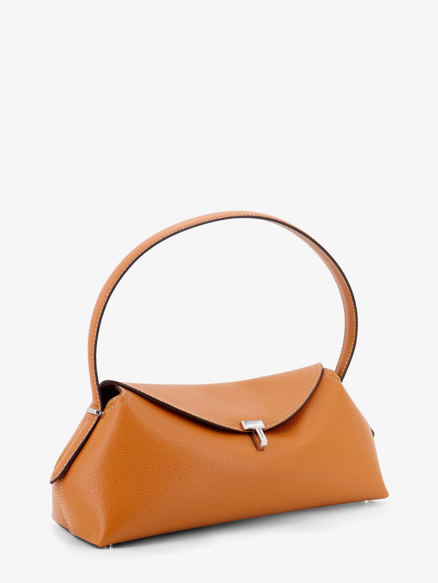 T-Lock Hammered Leather Shoulder Bag