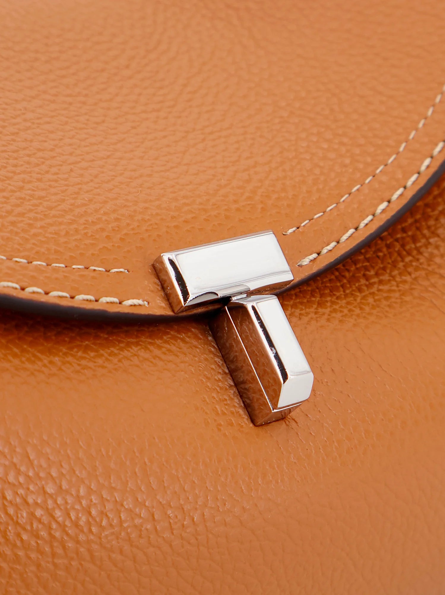 T-Lock Hammered Leather Shoulder Bag