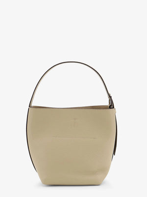 Petite Belted leather handbag with logo lettering print