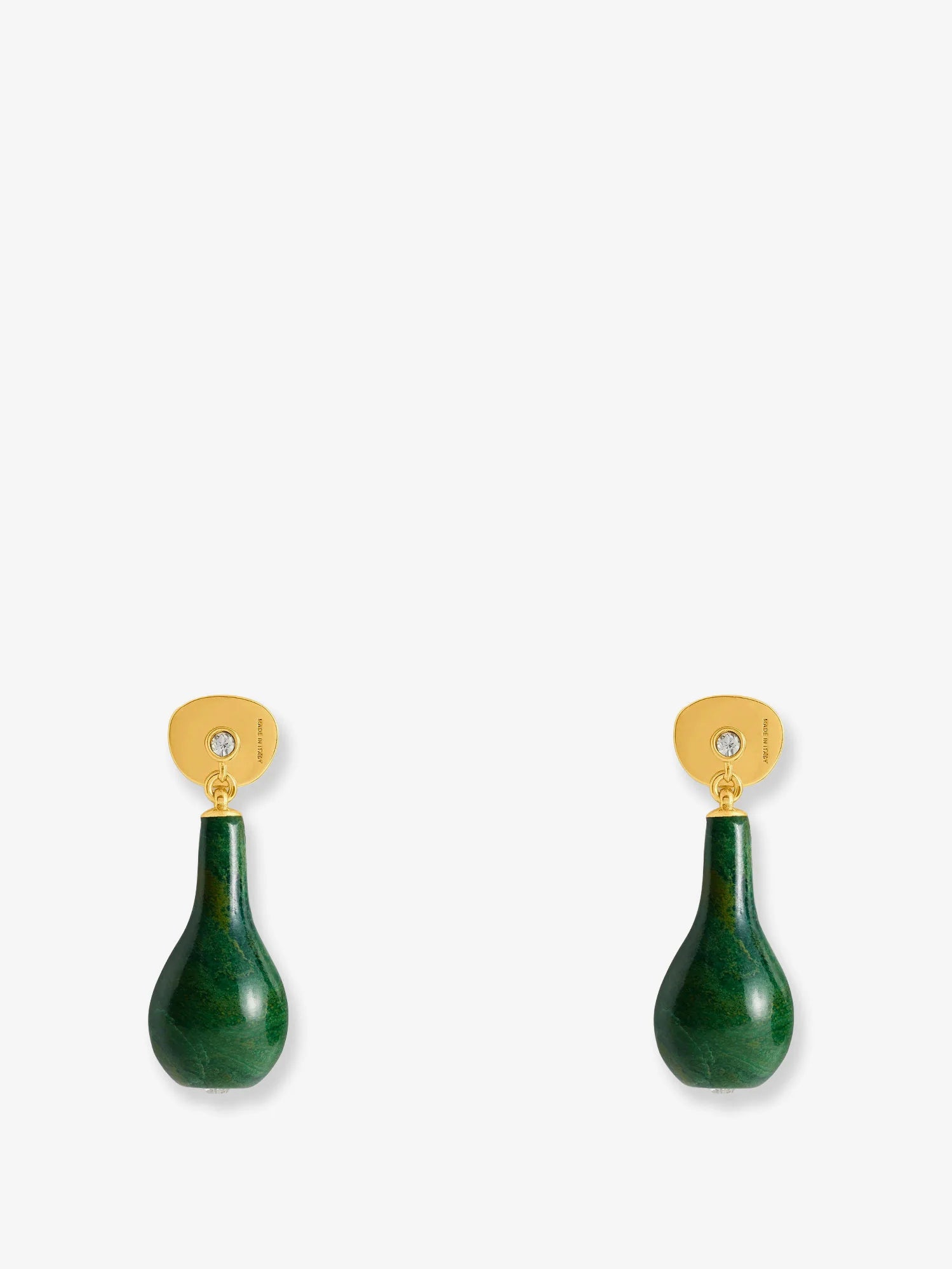 Jade Drops Brass Earrings