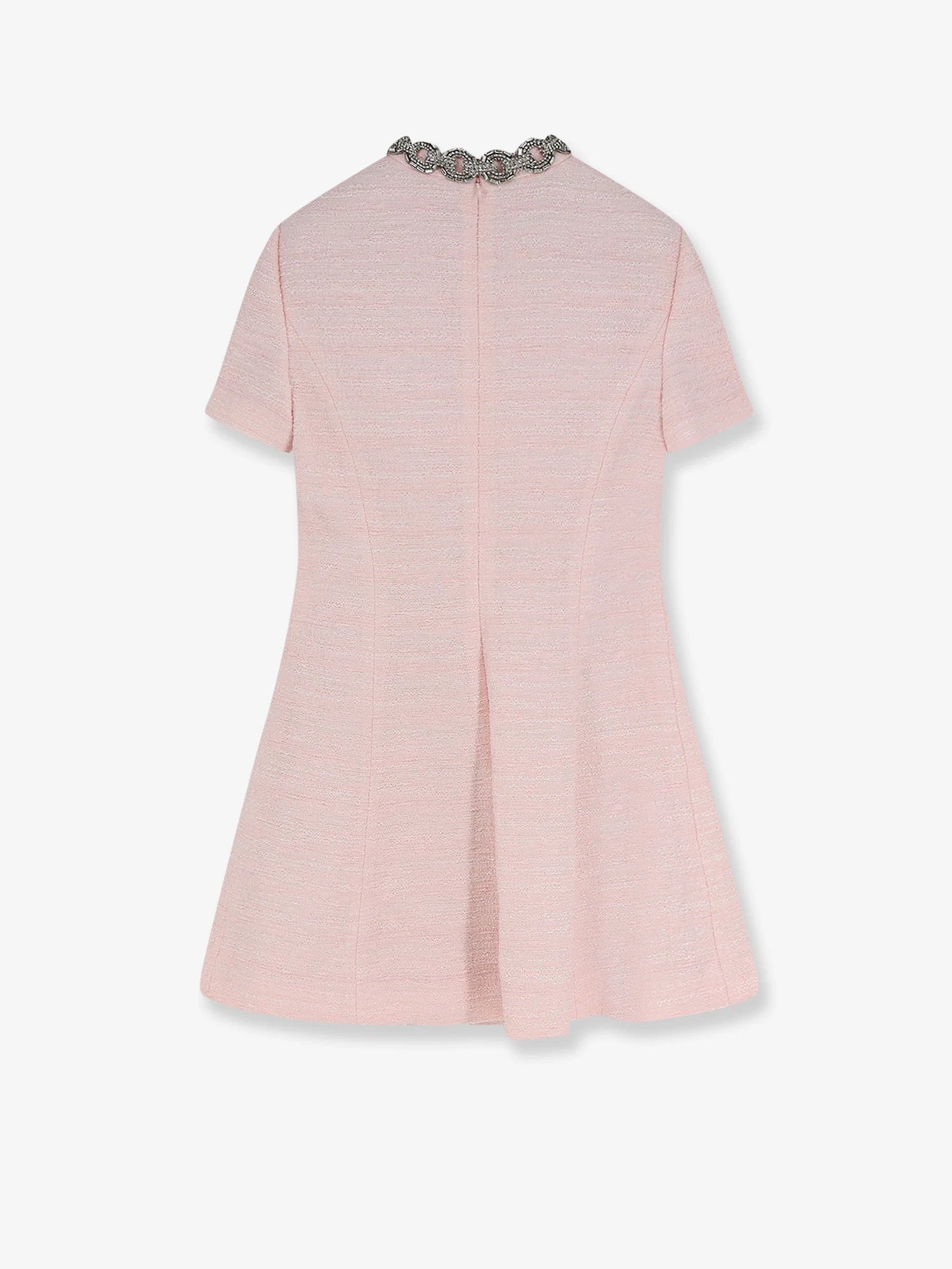 Embroidered Crinkle Cotton Tweed mini dress