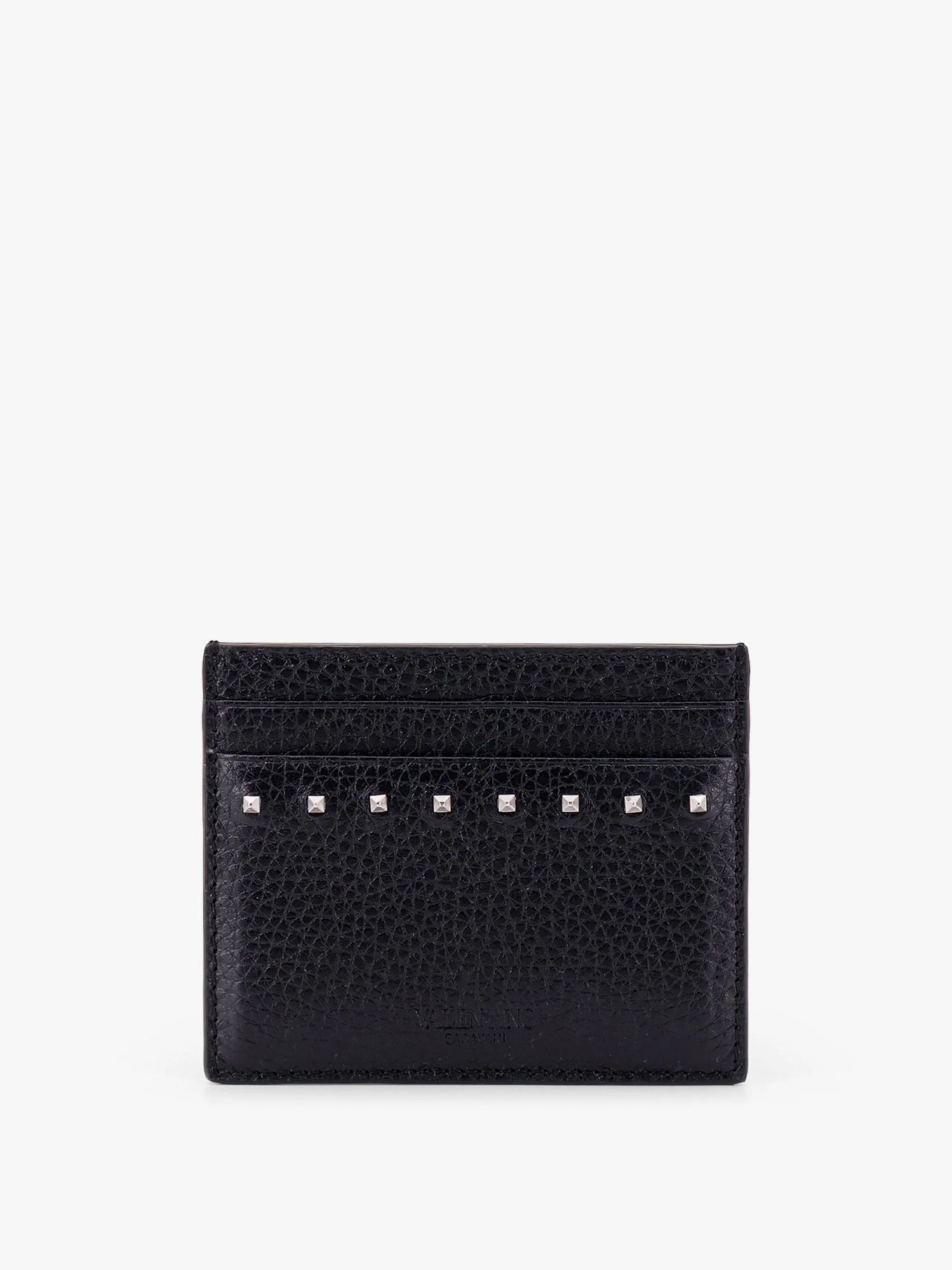 Leather card holder with stud detail