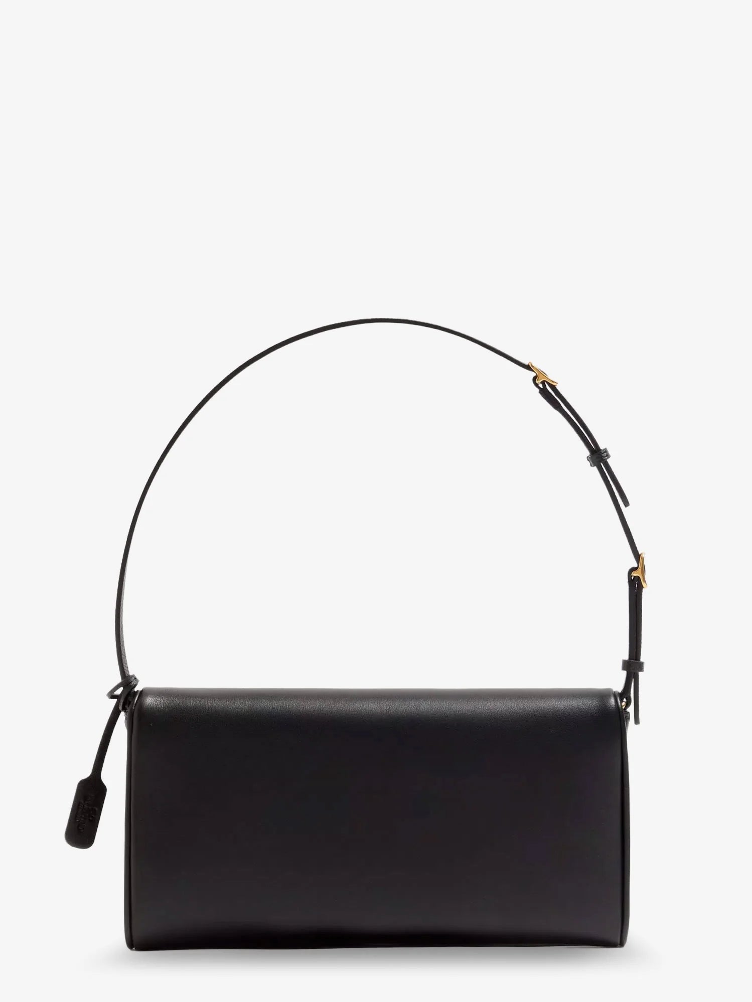 DeVain Leather Shoulder Bag with Metal VLogo Signature