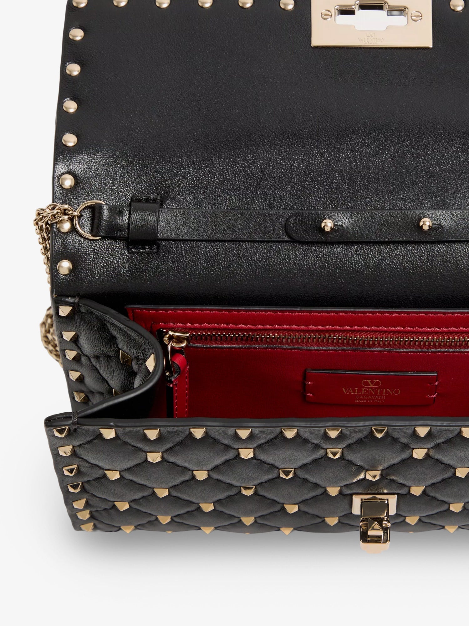 Rockstud Spike leather shoulder bag with iconic all-over studs