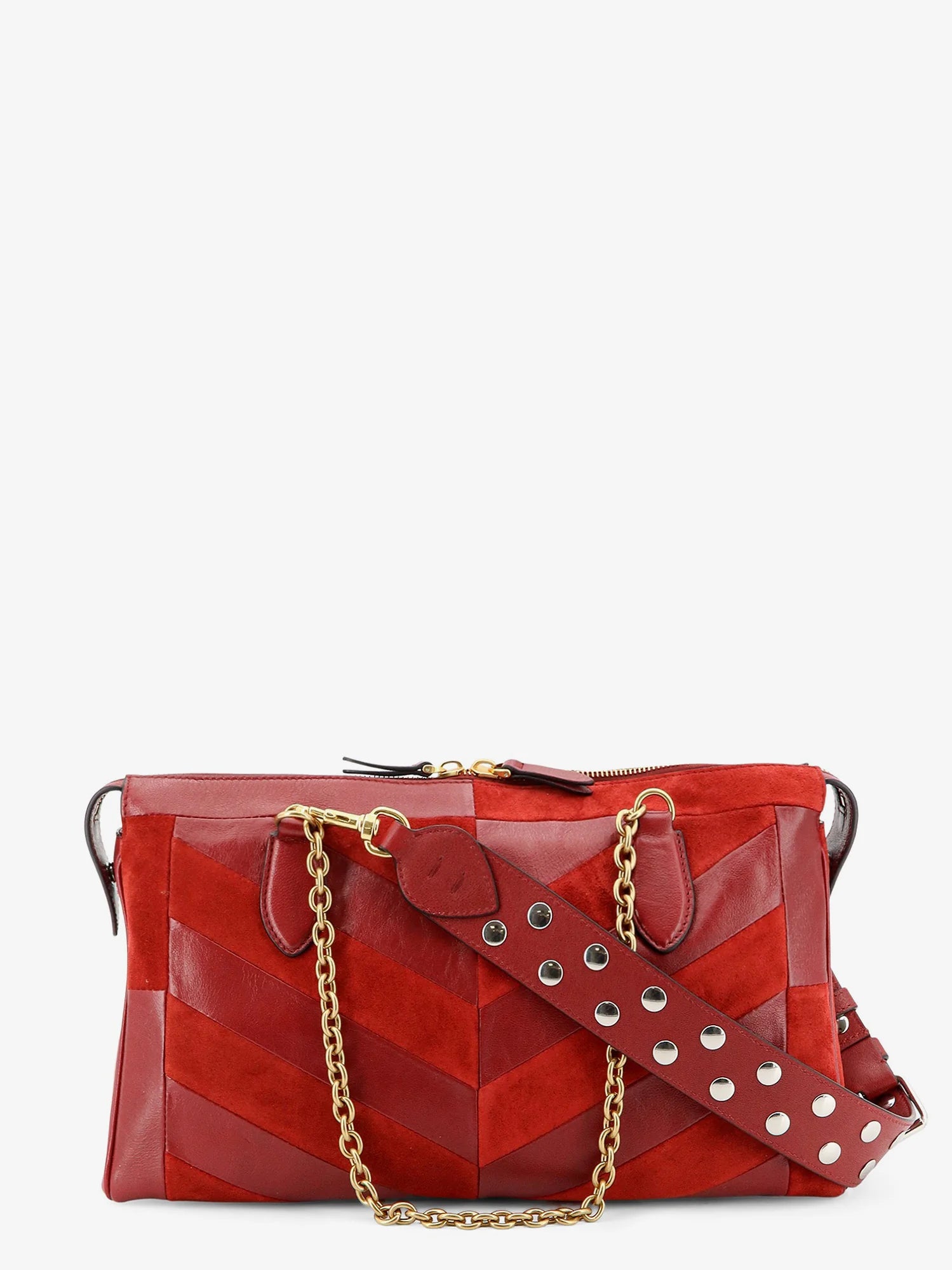 Panthea suede and leather shoulder bag