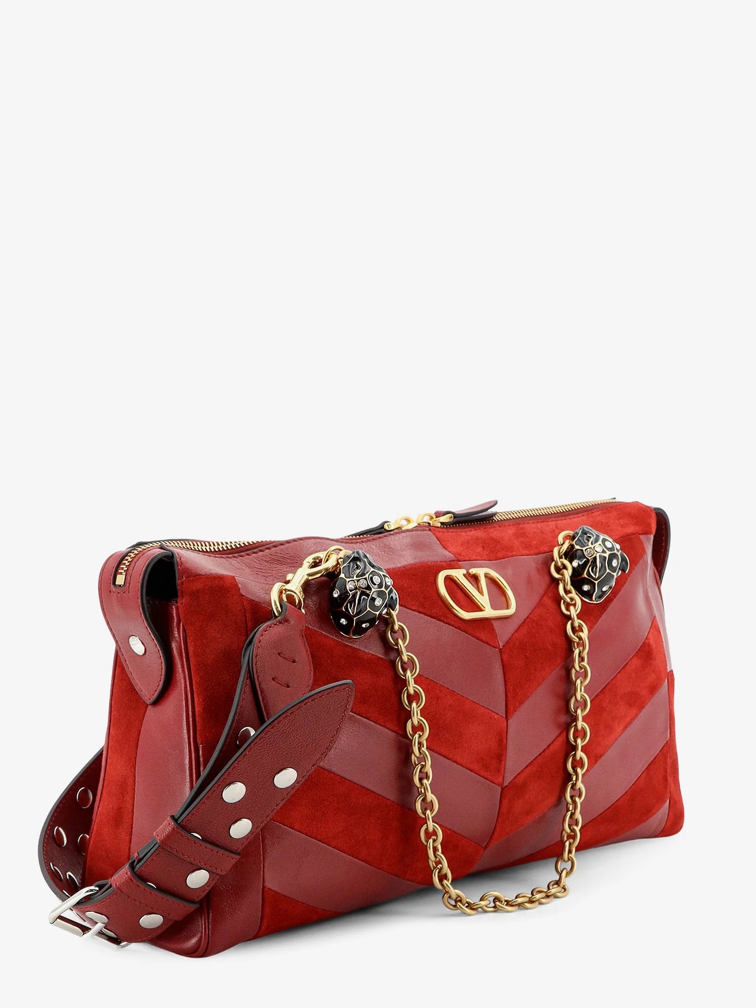 Panthea suede and leather shoulder bag