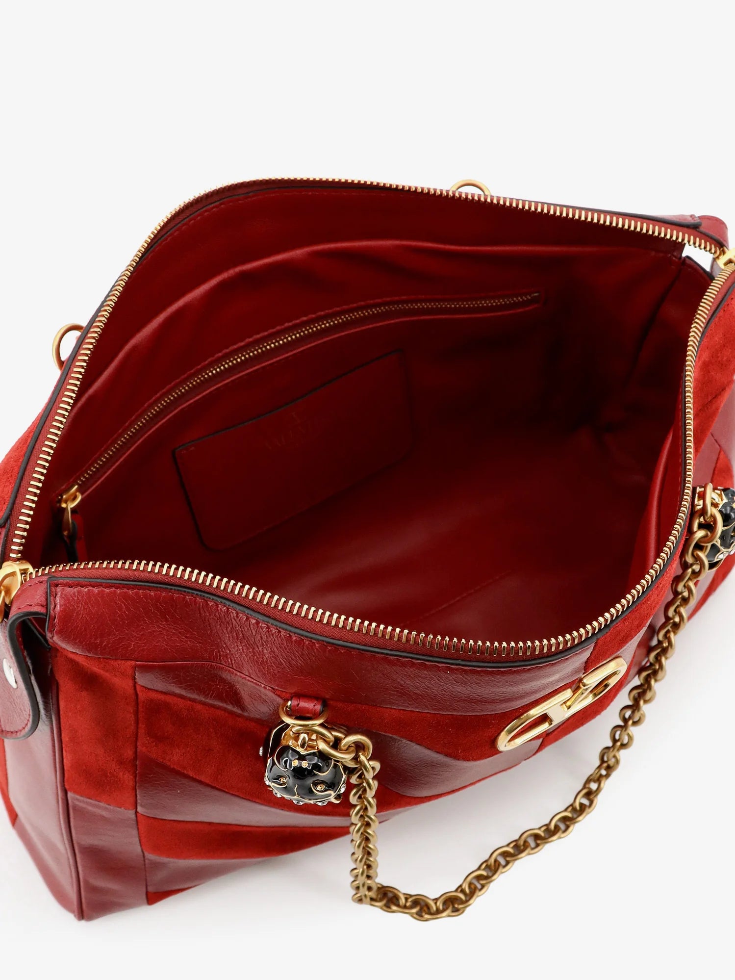Panthea suede and leather shoulder bag
