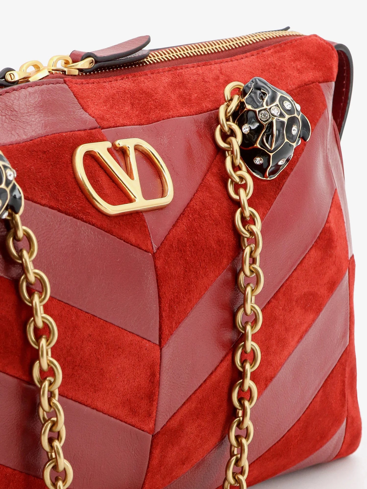 Panthea suede and leather shoulder bag