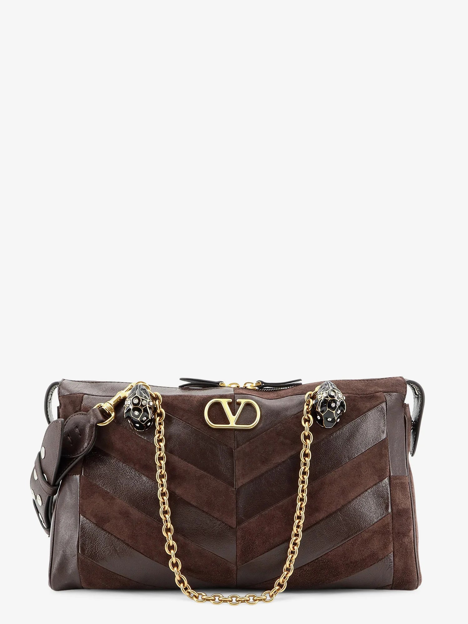 Panthea suede and leather shoulder bag