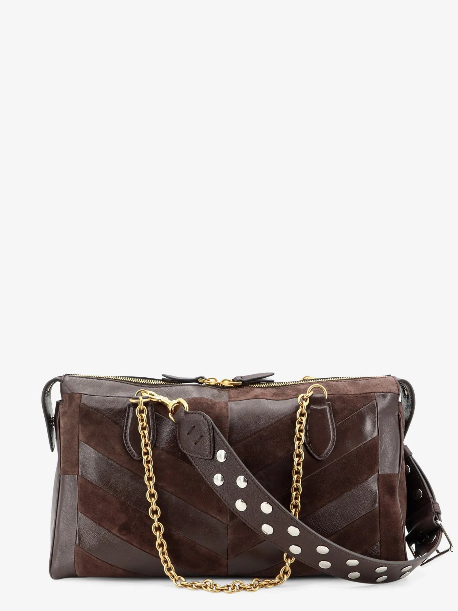 Panthea suede and leather shoulder bag