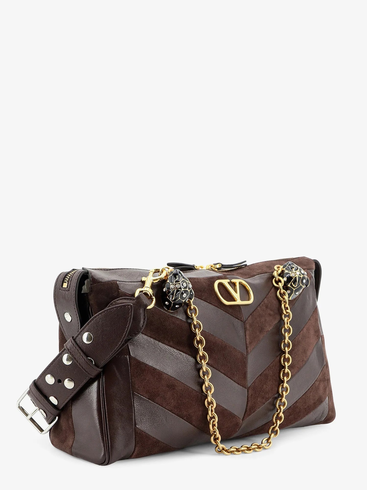Panthea suede and leather shoulder bag