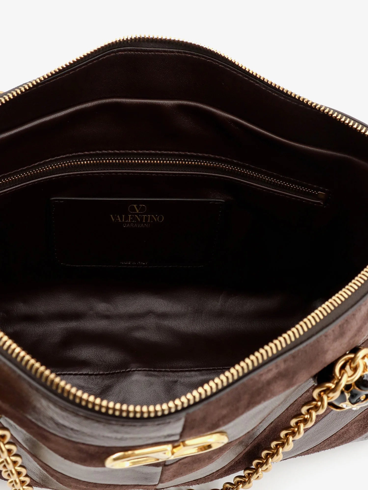 Panthea suede and leather shoulder bag