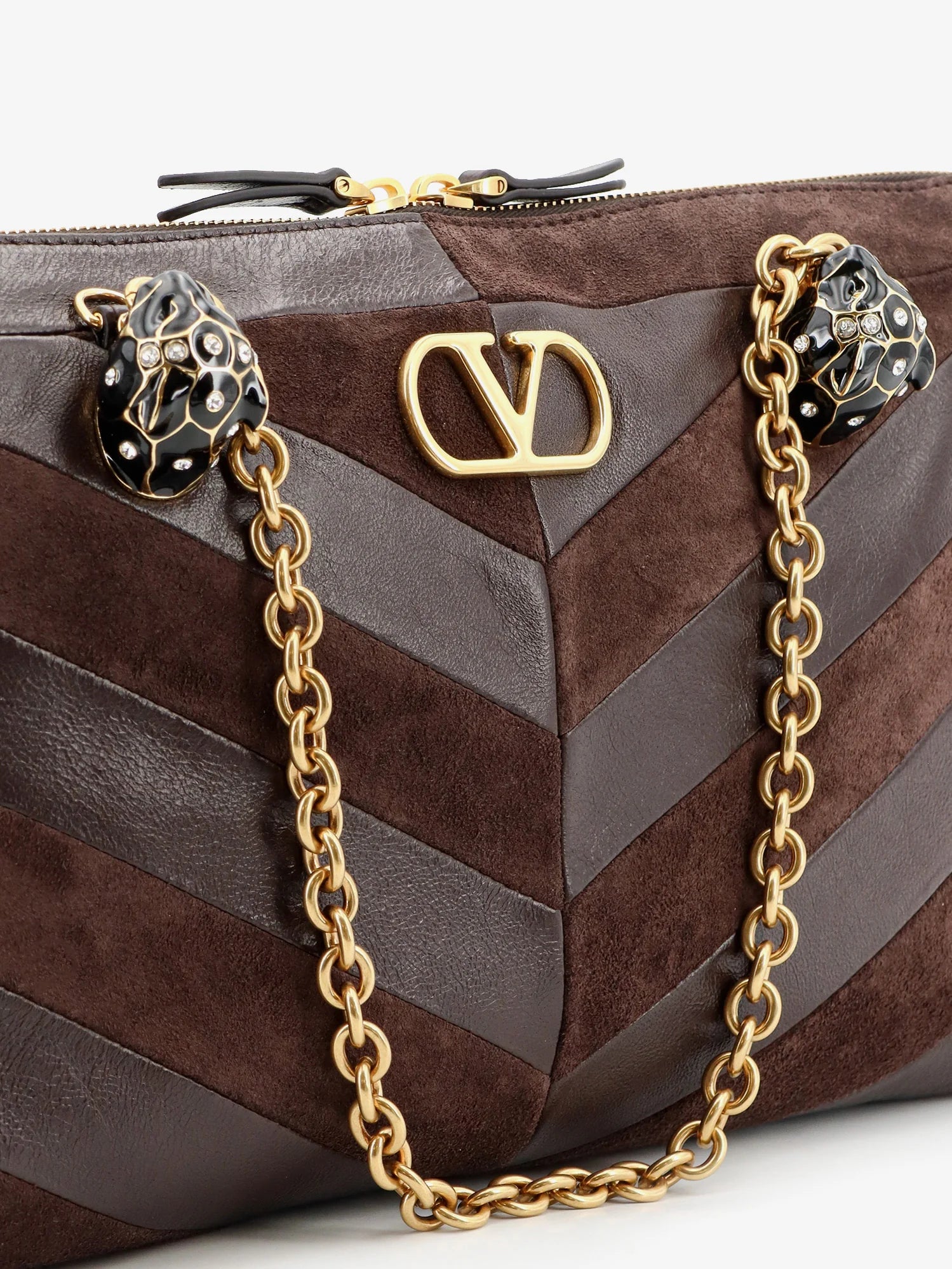 Panthea suede and leather shoulder bag