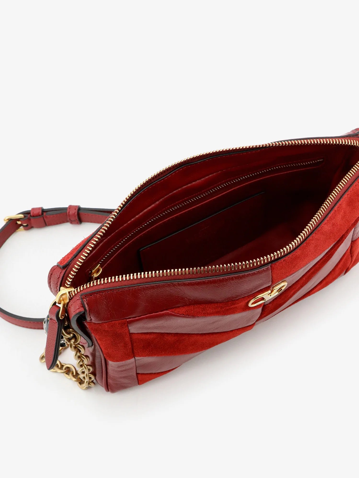 Panthea suede and leather crossbody bag