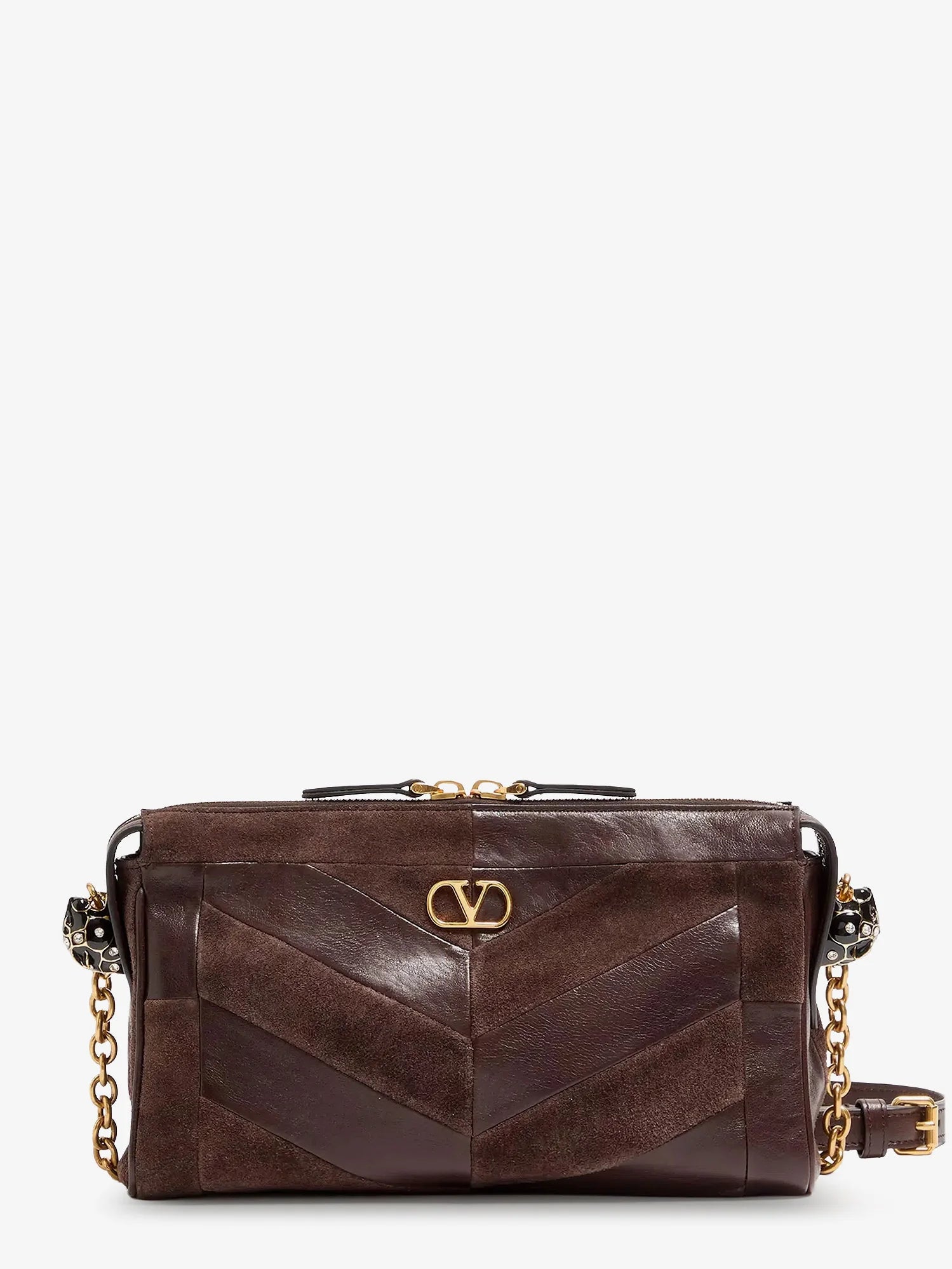 Panthea suede and leather crossbody bag