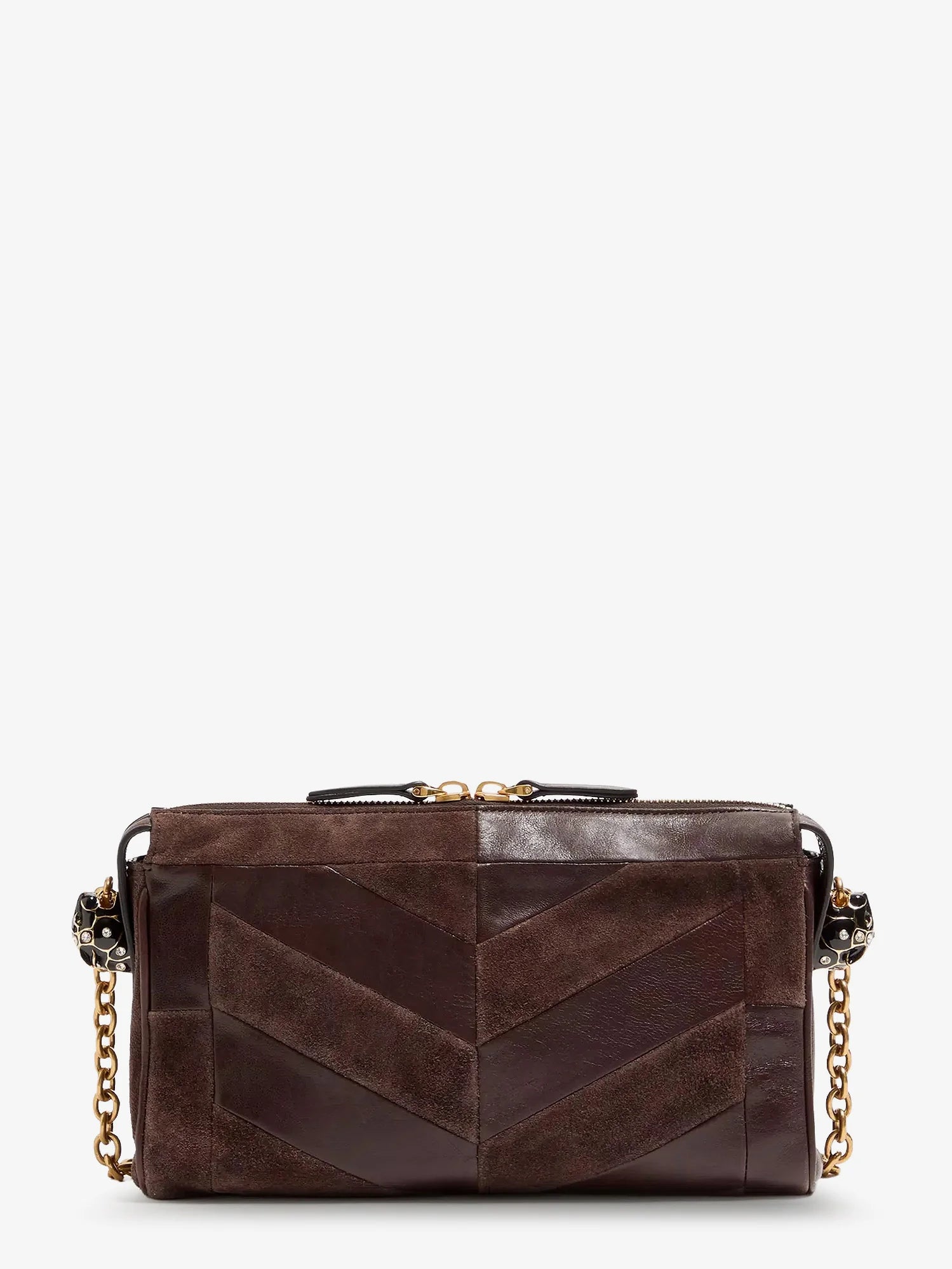 Panthea suede and leather crossbody bag
