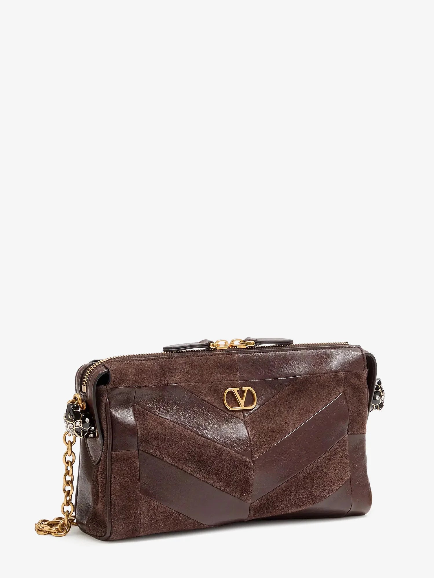 Panthea suede and leather crossbody bag