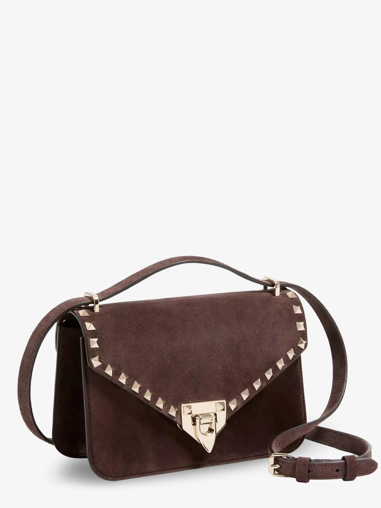 Rockstud suede crossbody bag