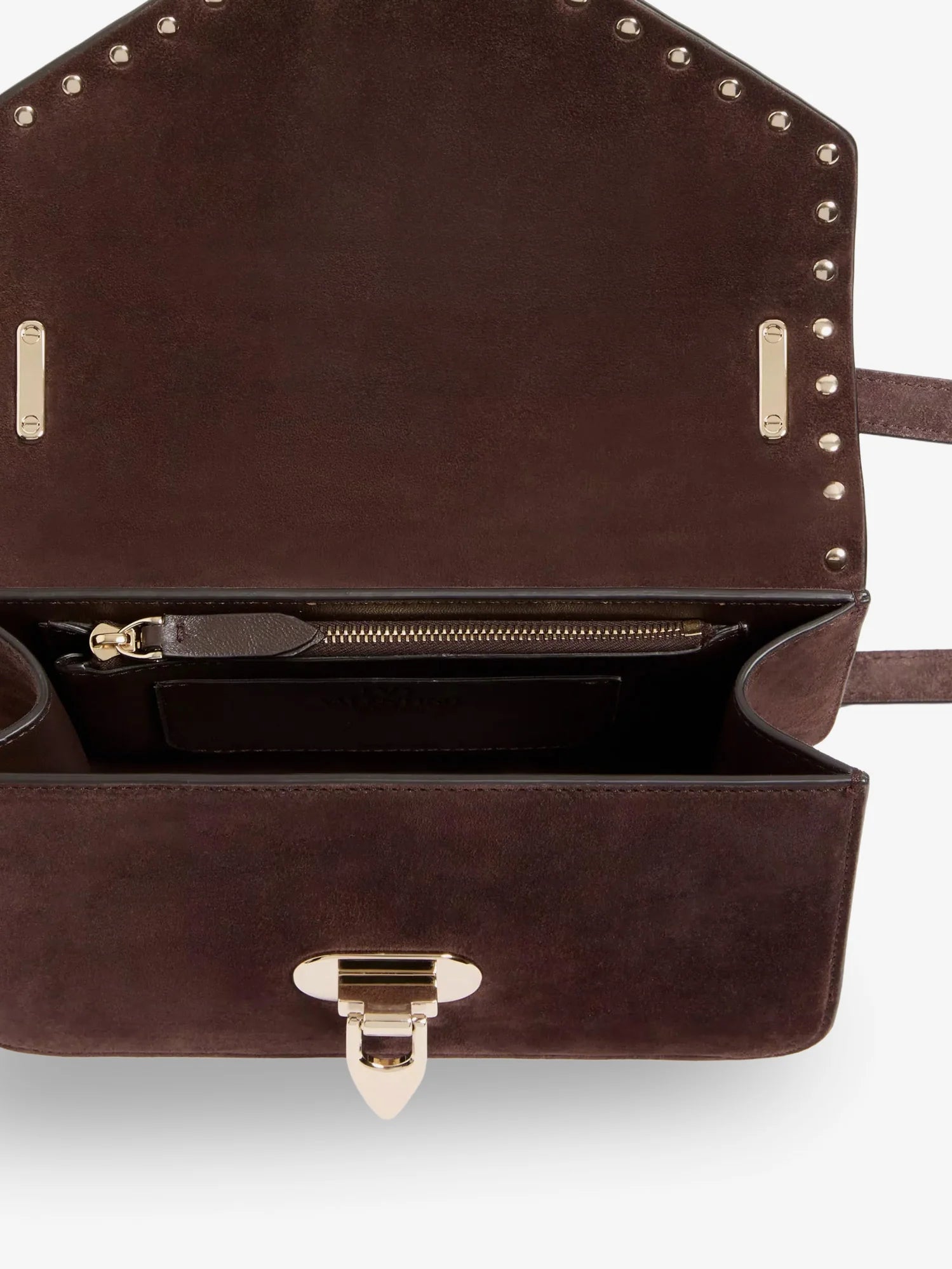 Rockstud suede crossbody bag