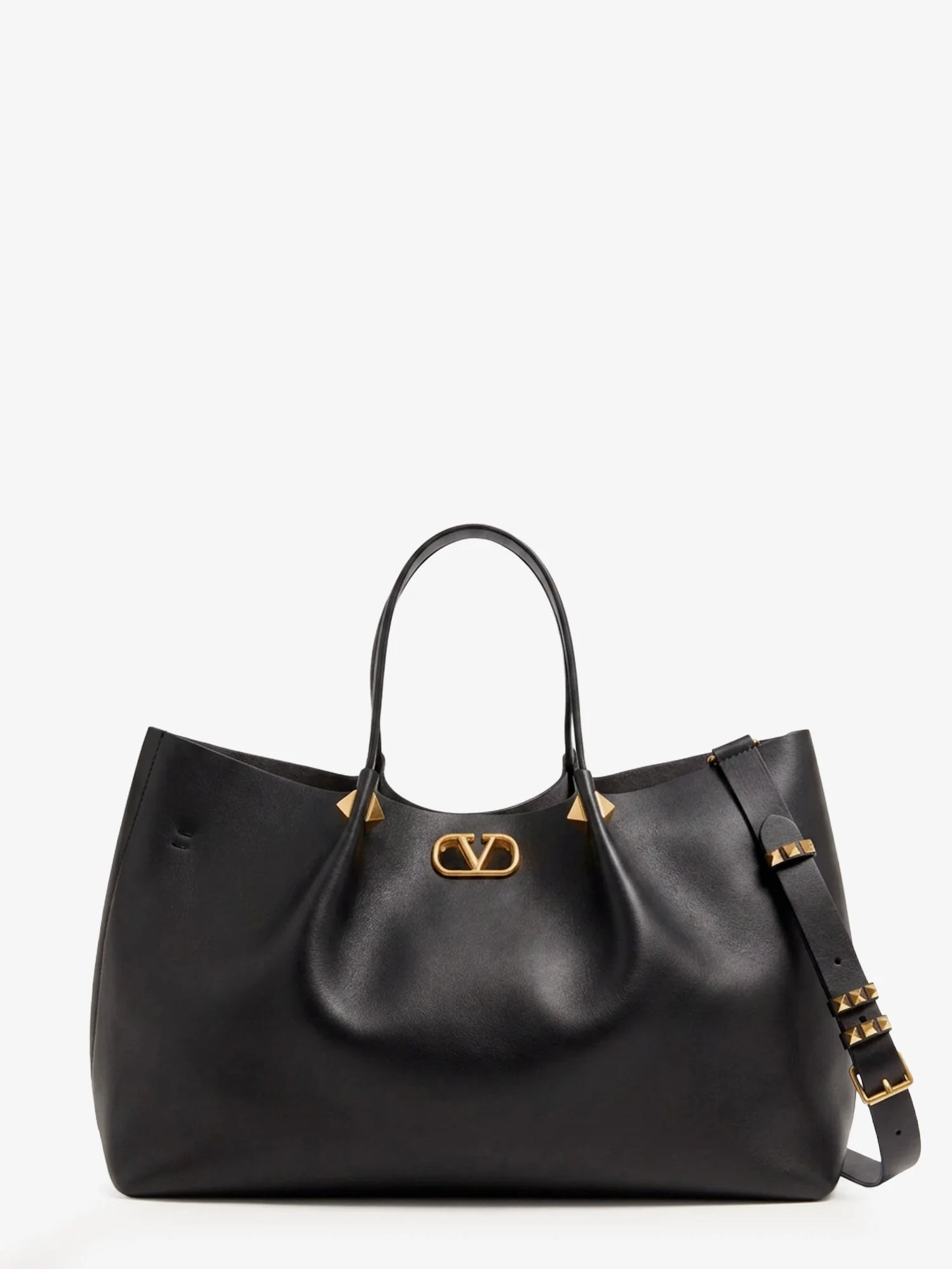 Large VLogo Signature leather tote bag