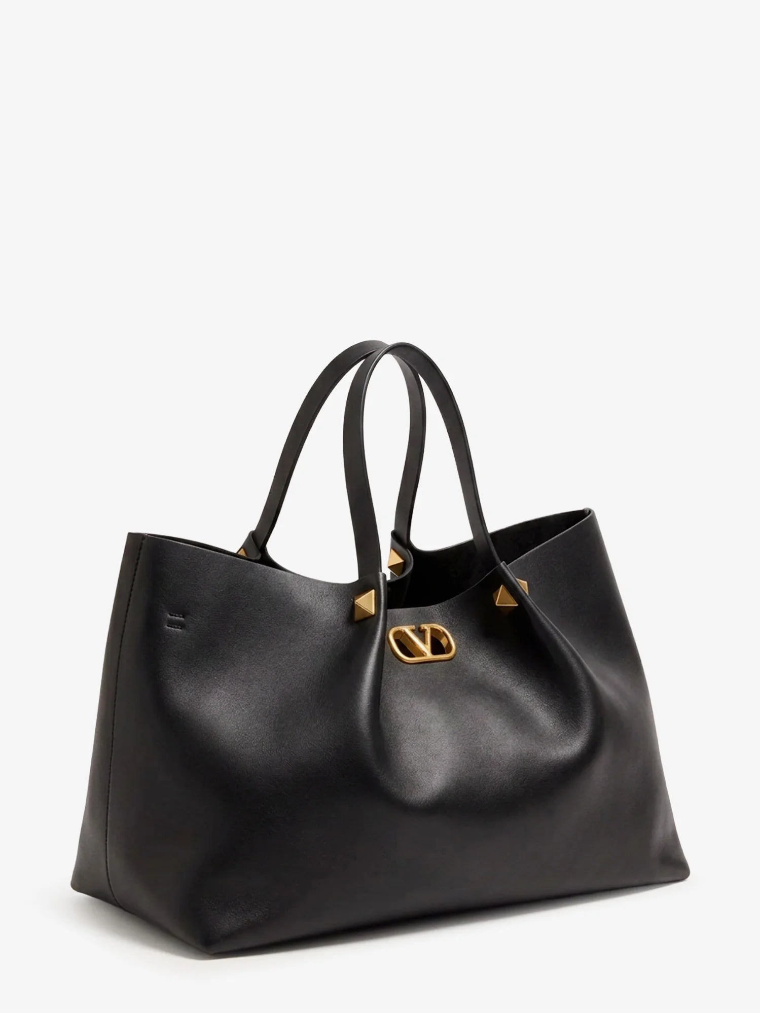 Large VLogo Signature leather tote bag