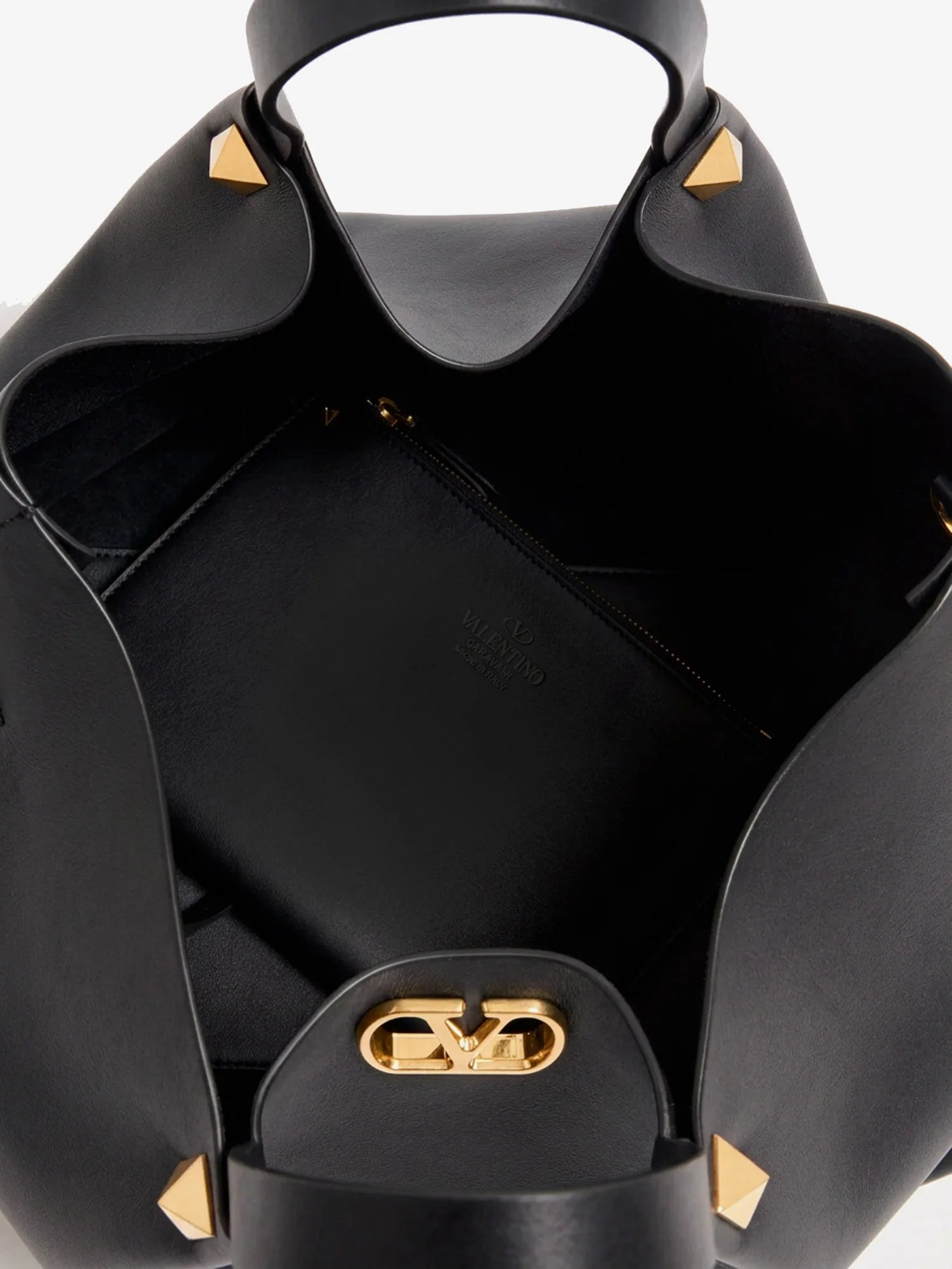 Large VLogo Signature leather tote bag