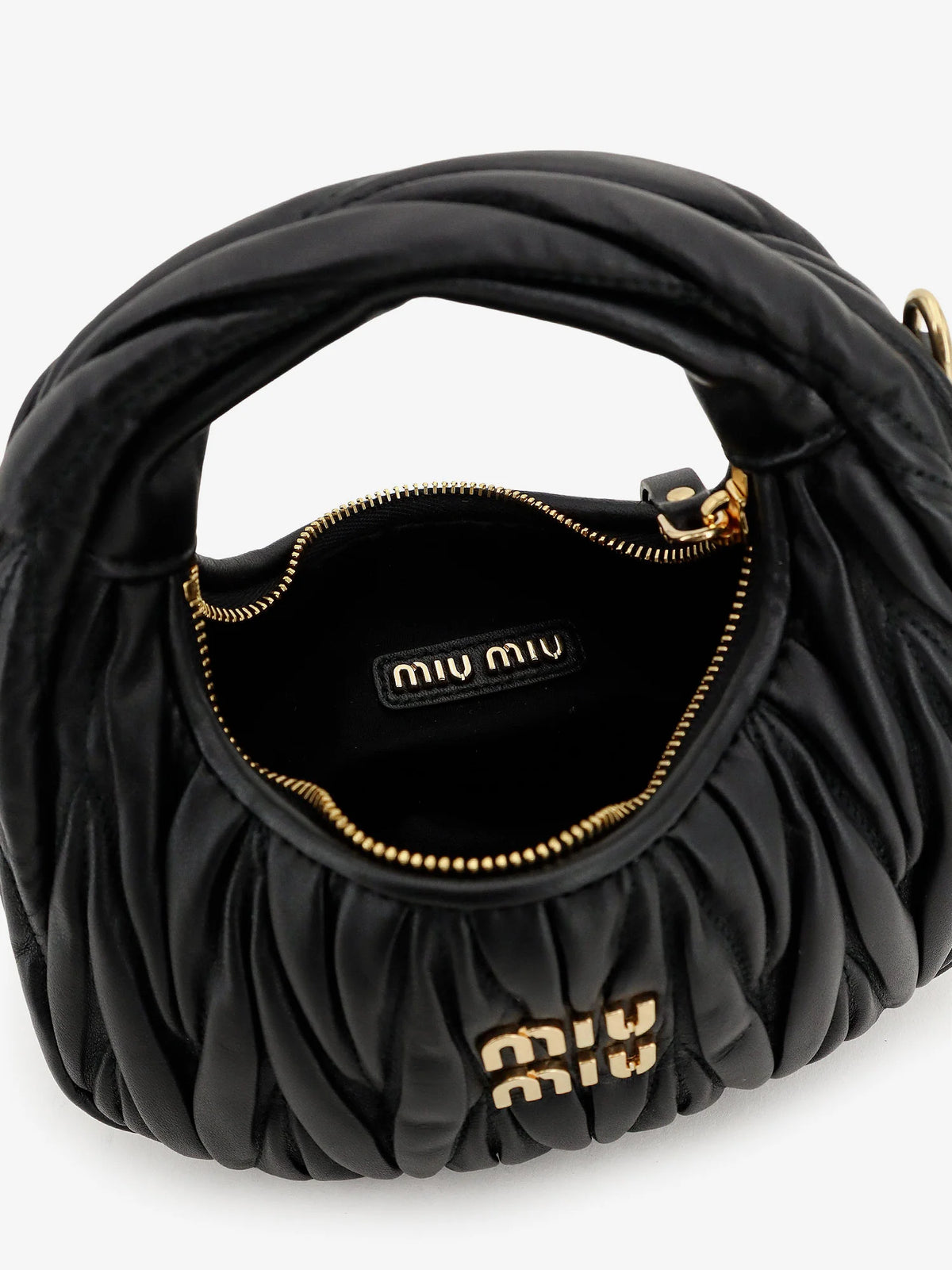 Wander matelassé leaher mini hobo bag